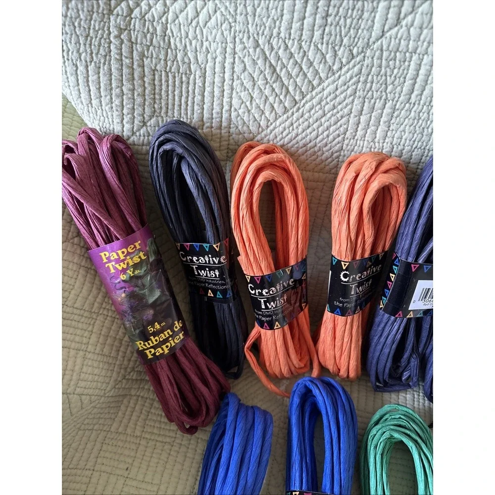 Vintage Creative Twist Paper Ribbon Lot of 12 Various Colors 6 Yards Each Crafts